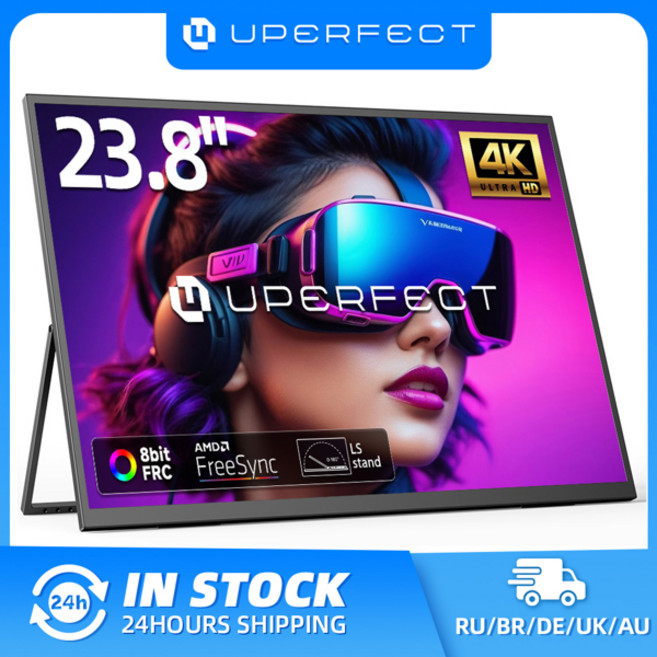 UPERFECT UColor T3 23.8인치 4K UHD 3840*2160 PC 컴퓨터 모니터 HDR 게이밍 디스플레이 IPS 스피커 USB-C HDMI 데스크탑 Mac PS5/, [04] 영국 플러그