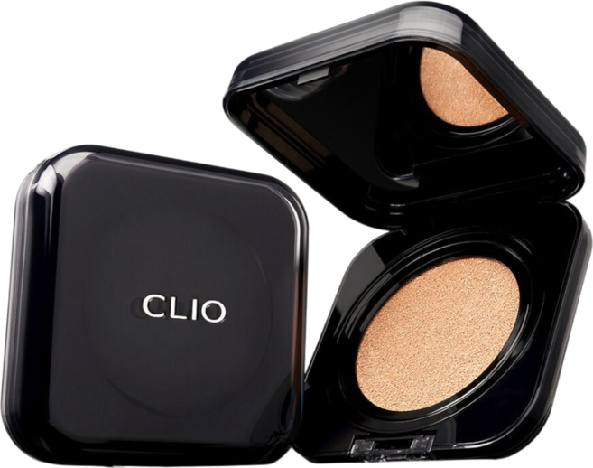 CLIO Kill Cover 小黑盒粉底氣墊 SPF40 PA++ 持久遮瑕保濕 輕薄透氣, 19N Porcelain, 1個