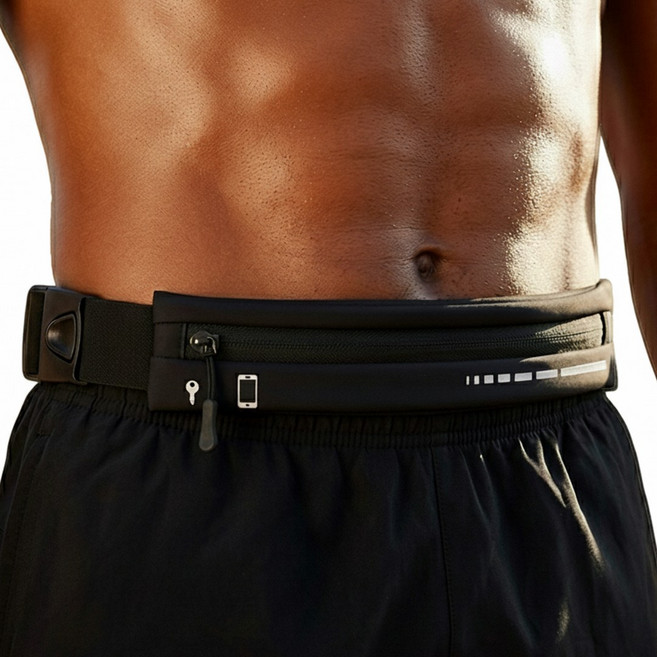 스마트폰 초경량 밀착 방수 러닝 벨트 런닝 플립 힙색 블랙 1개