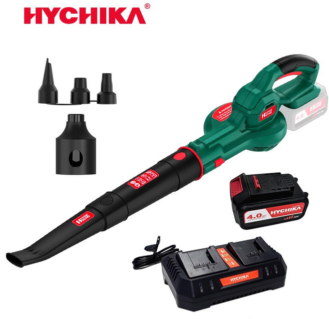 [HC20BW] 히치카 20V 충전식 브로워 무선 송풍기 전동 블로워 낙엽청소 다용도노즐 부모님 명절선물, 20V 세트(본체+4A배터리1+듀얼급속충전기), 1개