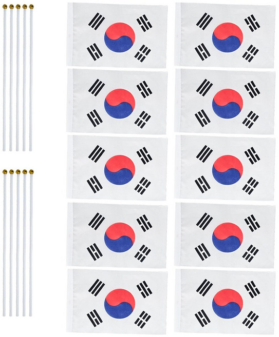 쇼핑팩토리 미니 천 수기 태극기, 10개, 소형 조립X