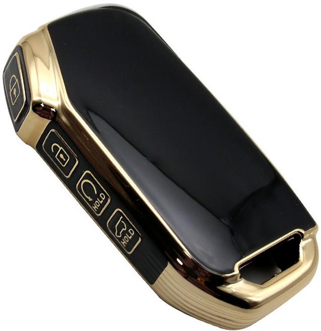 기아 더뉴모닝 2024-2025년형 4버튼 (호환) TPU 스마트키케이스 키커버, 골드블랙