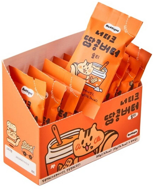 너티크 짜먹는 무가당 땅콩버터 솔티 2박스 (30g X 20개입개별포장), 2개, 30g
