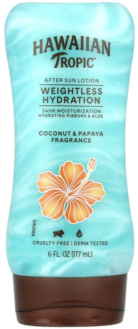 하와이안트로픽 애프터 썬 로션 웨이트리스 하이드레이션 코코넛 및 파파야 177ml(6fl oz), 1개, 177ml - 쿠팡