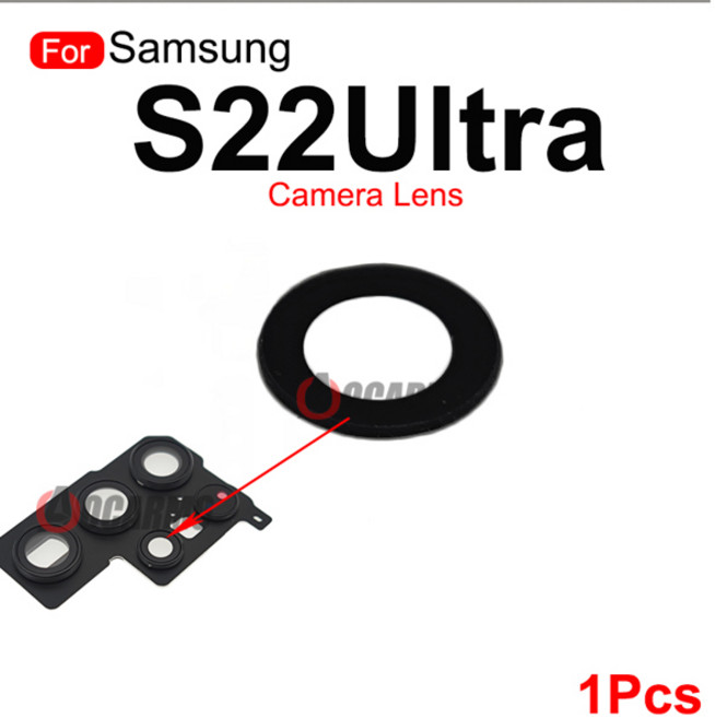 갤럭시 S22 울트라 S22U용 후면 후면 카메라 렌즈프레임 교체 부품 포함, 한개옵션1, [02] 1Pcs Lens---type 2