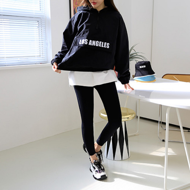 [순이] J.여성 로스엔젤레스 아노락 바람막이 레깅스 트레이닝세트