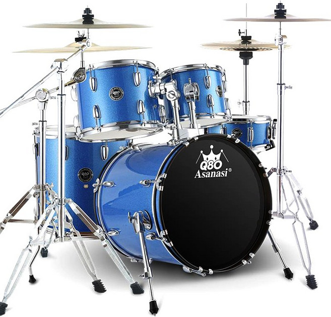 이스턴 코리아 어린이 드럼 세트 디자인 어쿠스틱 5기통 컴팩트한 입문용 연습용 추천, 라이트 블루, 심벌4개, 1개