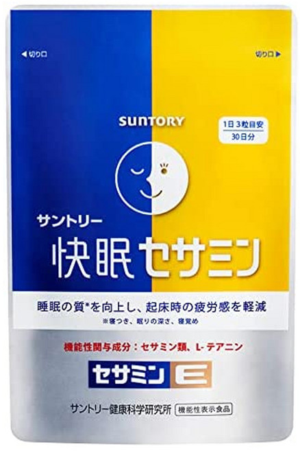 산토리 웰니스 공식 산토리 숙면 세사민 숙면 쾌면 체질 세사민 테아닌 보충제 보충제 90알/30일분, 1개, 90정