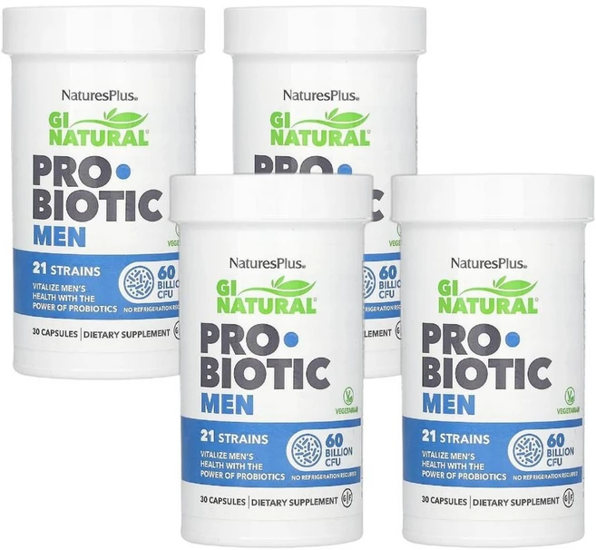 네이처스플러스 GI Natural 남자 프로바이오틱 600억 CFU 캡슐 30정 4개 - 쿠팡