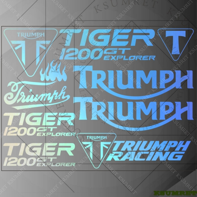 호환 Triumph TIGER 1200 GT EXPLORER 스티커 로고 데칼 탱크 레이싱 스티커 엠블럼 방수, [02] Laser