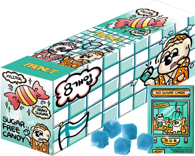 프로넛 무설탕 자일리톨 캔디 페퍼민트 묶음, 30g, 8개