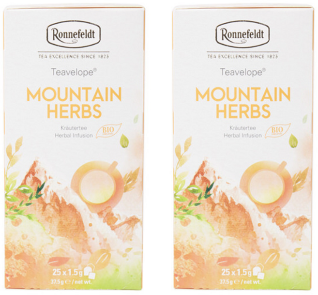 독일 로네필드 티벨롭 마운틴 허브차 티백 Ronnefeldt, 2개, 25개입, 1.5g