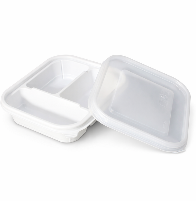 일회용반찬포장용기 반찬통 JH 반찬그릇 12144-3칸 50세트 - 소분, 1개