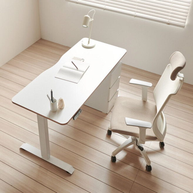 [아씨방] [가구] 컴포트 전동 높이조절 책상+서랍장 120cm, 색상:웜그레이
