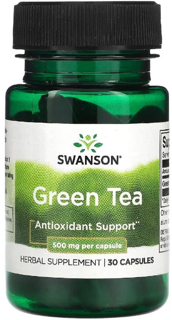 카테킨 효능 스완슨 녹차 500mg 30 캡슐, 1개, 30정 - 쿠팡