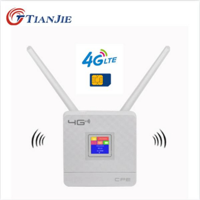 와이파이라우터 TIANJIE RJ45 WAN/LAN 라우터 4G WIFI LTE 잠금 해제 CPE 300Mbps 무선 심카드 안테나 이더넷 포트 핫스팟 광대역 모뎀 동글, 02 Europe version, 01 CHINA