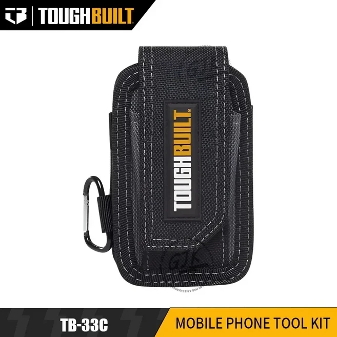 TOUGHBUILT 스마트폰 파우치 마모 방지 1200D 고밀도 옥스포드 천 정리 TB-33C, 01 TB-33C