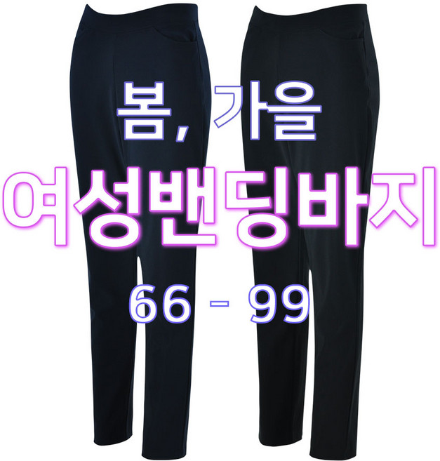 여성 봄가을 편한바지 기본 밴딩 슬랙스 스판 일자바지 정장 빅사이즈