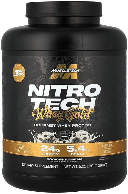 머슬테크 Nitro Tech 100% 유청 골드 쿠키 앤 크림 2.27kg(5lbs), 2.27kg, 1개 - 쿠팡