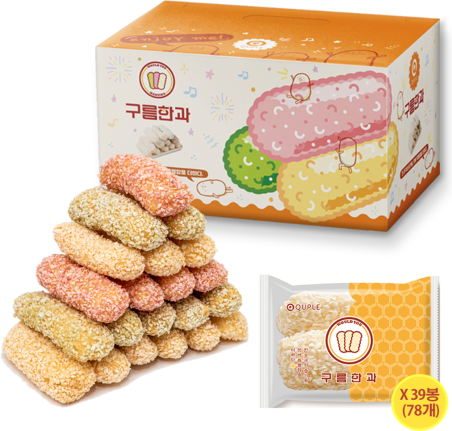 우주 구름한과 선물세트 사르르 녹아내린 솜사탕 찹쌀 유과, 1개, 585g