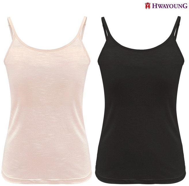 화영탈렌트 여성 뱀부 인견 슬라브 브라캡 끈조절 나시