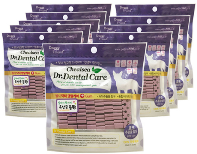 첼시 닥터 덴탈케어 강아지 껌, 유산균, 100g, 10개