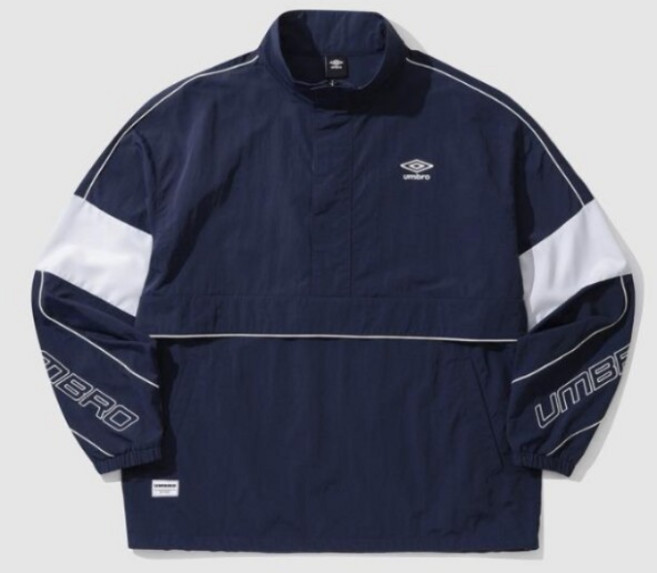 [엄브로] 바람막이 LQC UP121CWT12-DVY 벨로시티 파이핑 컬러블록 스탠넥 아노락 / DVY