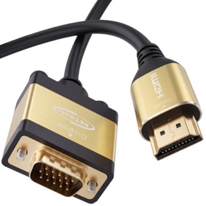 강원전자 HDMI to VGA RGB 골드메탈 케이블 0.3m NM-HVM03, 1개