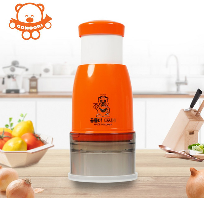 테콘 곰돌이 다지기 국산 마늘 야채 고추 만능 간편 요리 마늘다지기, 1개