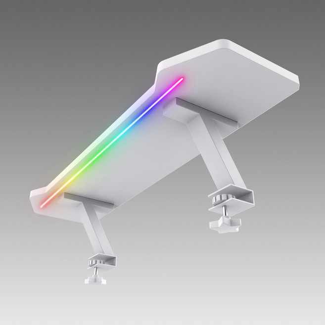 아우스 GDA-200 200폭 탈부착 모니터선반 듀얼 모니터받침대 컴퓨터 스탠드선반 LED 와이드 모니터선반 키보드수납 PC받침대, GDA200-RGB형(화이트)