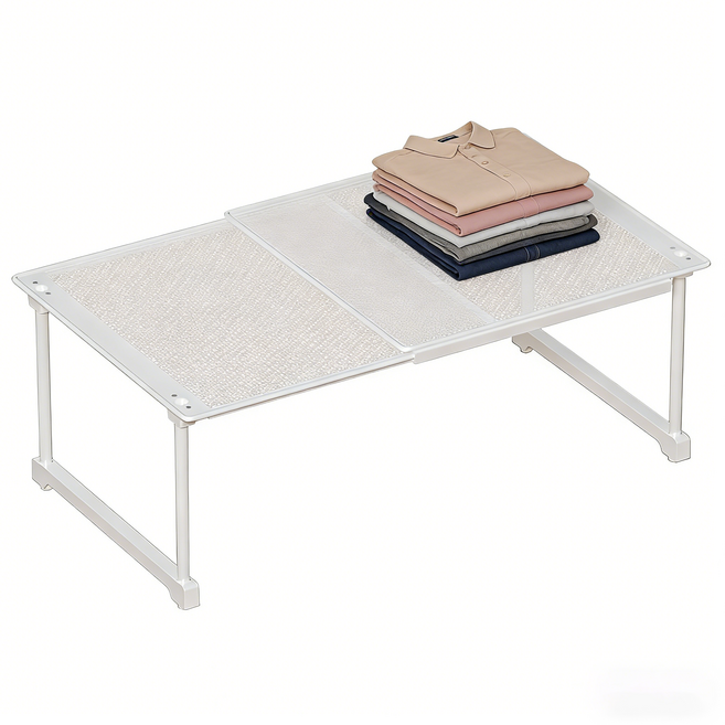 옷장 정리 선반 적층가능 길이조절 옷장정리대, 화이트3, 1개