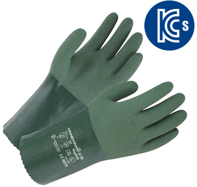 핸드맥스 킹그랩 니트릴 어업용 고무 장갑, 그린(7703), 특대(XL), 1개