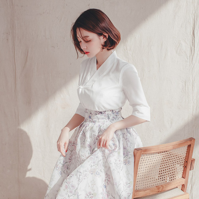 수설화 생활한복 여성 여름 한복 블라우스 저고리