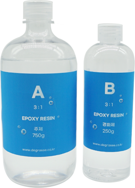 드그라쎄 레진 공예 재료 - 2액형 3:1 크리스탈 레진 공예 용액 투명 레진 아트 재료 1kg, 1개