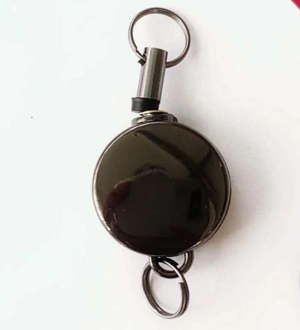 超小回彈易拉扣/合金易拉扣/凱夫拉纖維繩易拉扣（拉伸最長30cm）, 1個, 槍黑