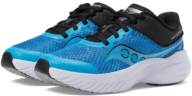 Saucony 아동용 Kinvara 14 레이스 투 토 스니커즈 블루.
