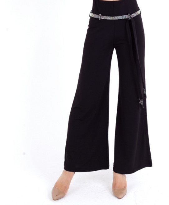 여성댄스복 댄스도매몰 라인 라틴 스포츠댄스복 DANCE SPORTS 댄스바지 랩바지 LDP7200 끈통바지, 검정