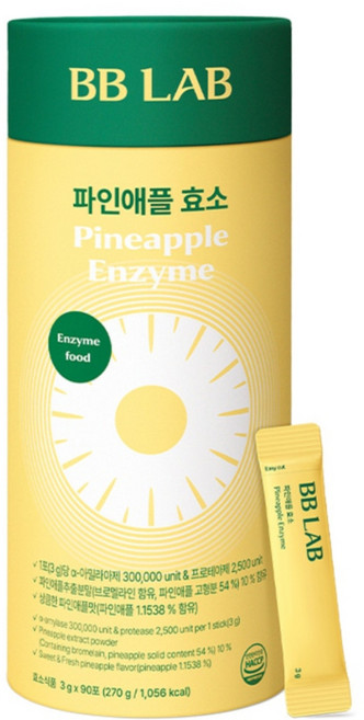 [코스트코] 뉴트리원 BB Lab 파인애플 효소 3g x 90포 668885, 1개, 90정