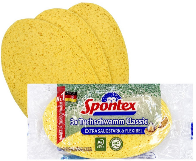 스폰텍스 프랑스 셀룰로오스 원형 수세미 주방 스펀지 클래식 3개, 클래식3개입