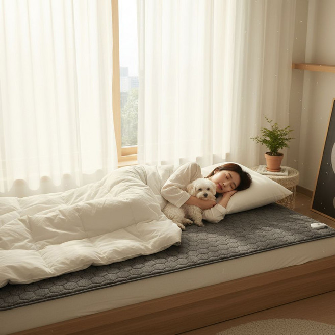 <2026년형 탄소카본매트>3H 한일온열기 그래핀 탄소매트 카본매트 전자파 없는 빨아쓰는 전자파 차단 NEW블랙 1인용 2인용 싱글 더블 킹사이즈 전기요, NEW블랙더블전체난방, 150x200cm