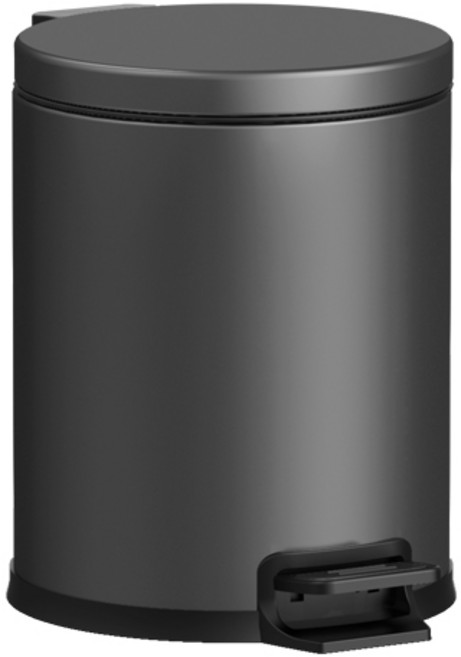 기저귀쓰레기통 스텐휴지통뚜껑 상업용 사무실 건물용 스테인리스 스틸 무소음 페달 쓰레기통 무광 흰색 블랙 티타늄 샌드 스틸 혼합색상 33 x33 x45cm, 검은색 티타늄