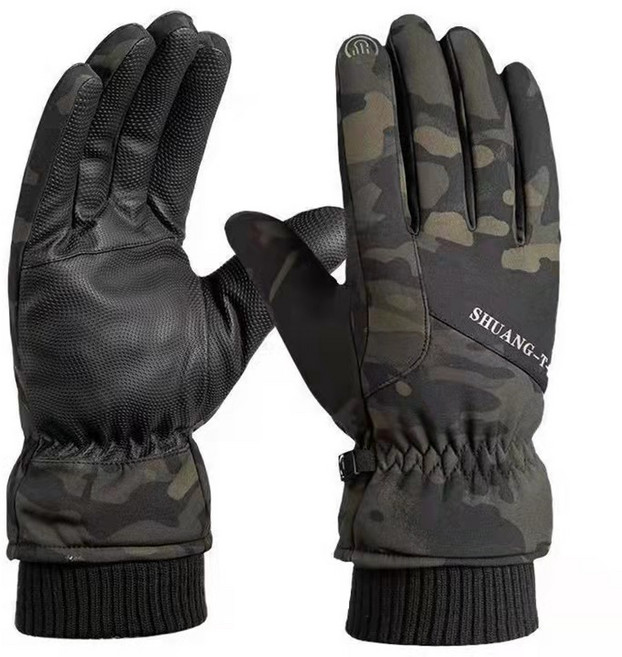 다다브로 겨울 방한 방수 터치 분실방지 스키장갑, 블랙, 1개