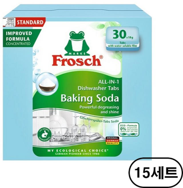 프로쉬 올인원 베이킹소다 식기세척기 세제 30p, 540g, 15세트