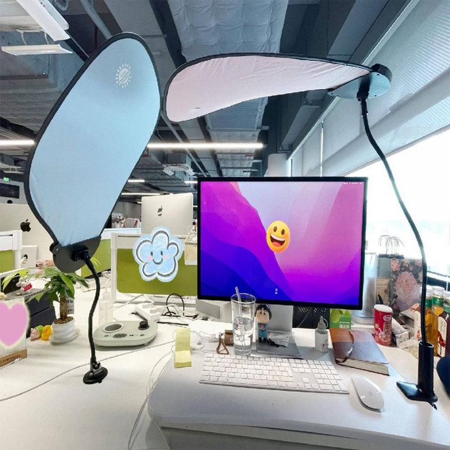 나뭇잎 캐노피 사무실 가림막 햇빛 가리개 형광등 천장, B. 흡착컵 블랙