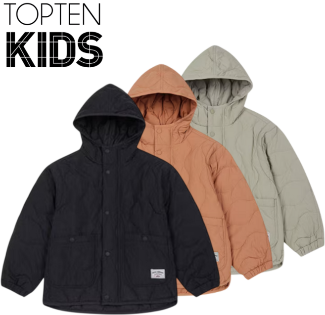 [매장발송]탑텐키즈 아동 점퍼 퀼팅 후드 간절기 경량 아우터