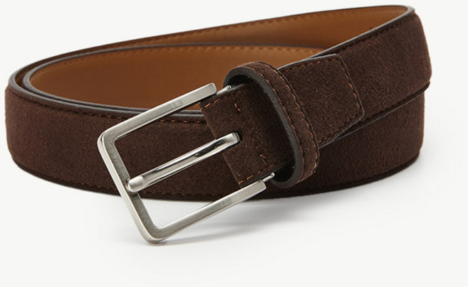 [STCO] 남성 스웨이드 벨트 벨트 브라운