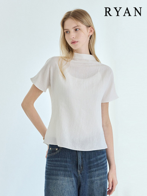 리안뉴욕 리안뉴욕 썸머 울 혼방 크리즈 블라우스