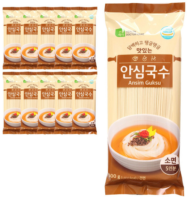 건강박사 맛있는 안심국수 소면, 500g, 11개