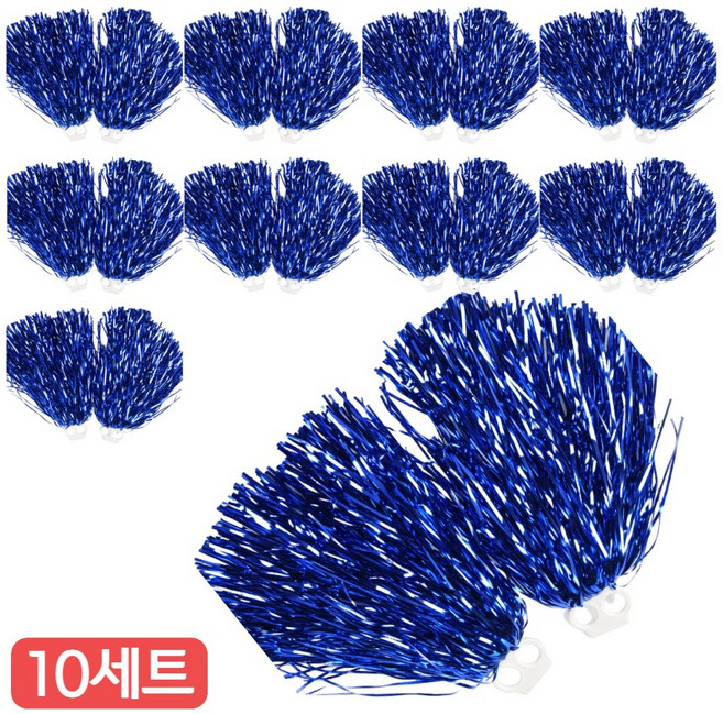 더블손잡이 꽃 치어리더수술, 20개, 블루