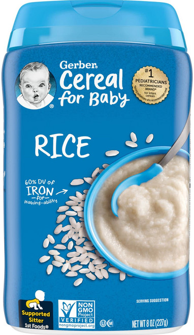 Gerber 라이스 시리얼 곡물 1종 227g(8oz), Gerber 라이스 시리얼 곡물 1종 227g8oz, 227g, 1개